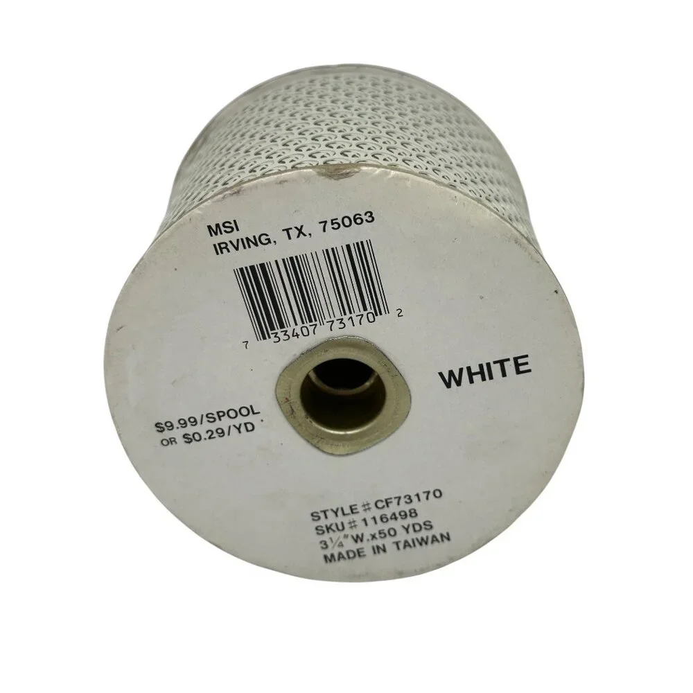 VTG ‎ MSI White Perforated Mesh Ribbon Spool Taiwan Lace Crafts Decor Bows